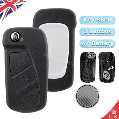 for 2008 - 2016 Ford KA MK2 3 Button Flip Remote Key Fob Case Shell + Rubber Pad