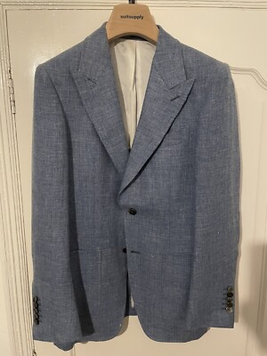 Suitsupply Light Blue, Wool Linen Blend Blazer 36R/46R UK