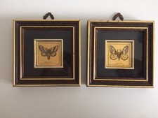 LOTTO 2 QUADRETTI IN FOGLIA D'ORO SOGGETTO FARFALLE GAR4