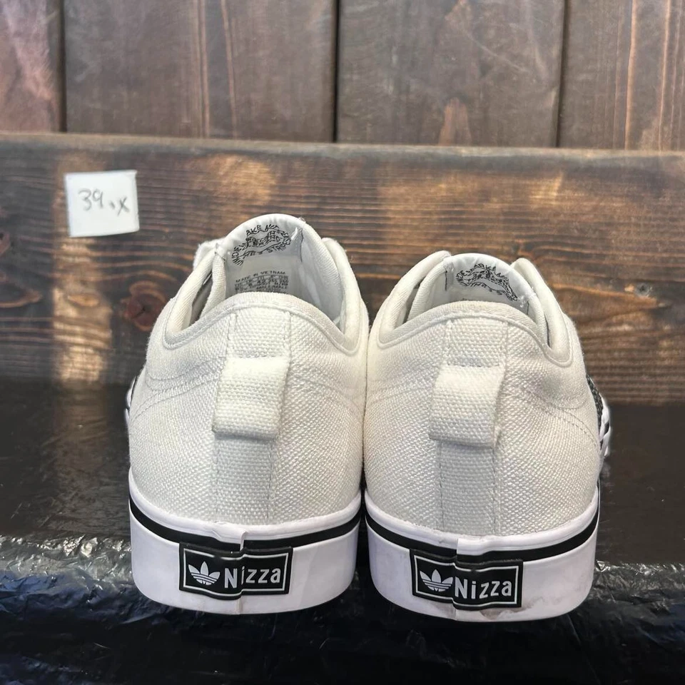 Adidas Men's Nizza Low Canvas White /Black Shoes - CQ2333 Size 8.5 #39.x - Image 4 of 4