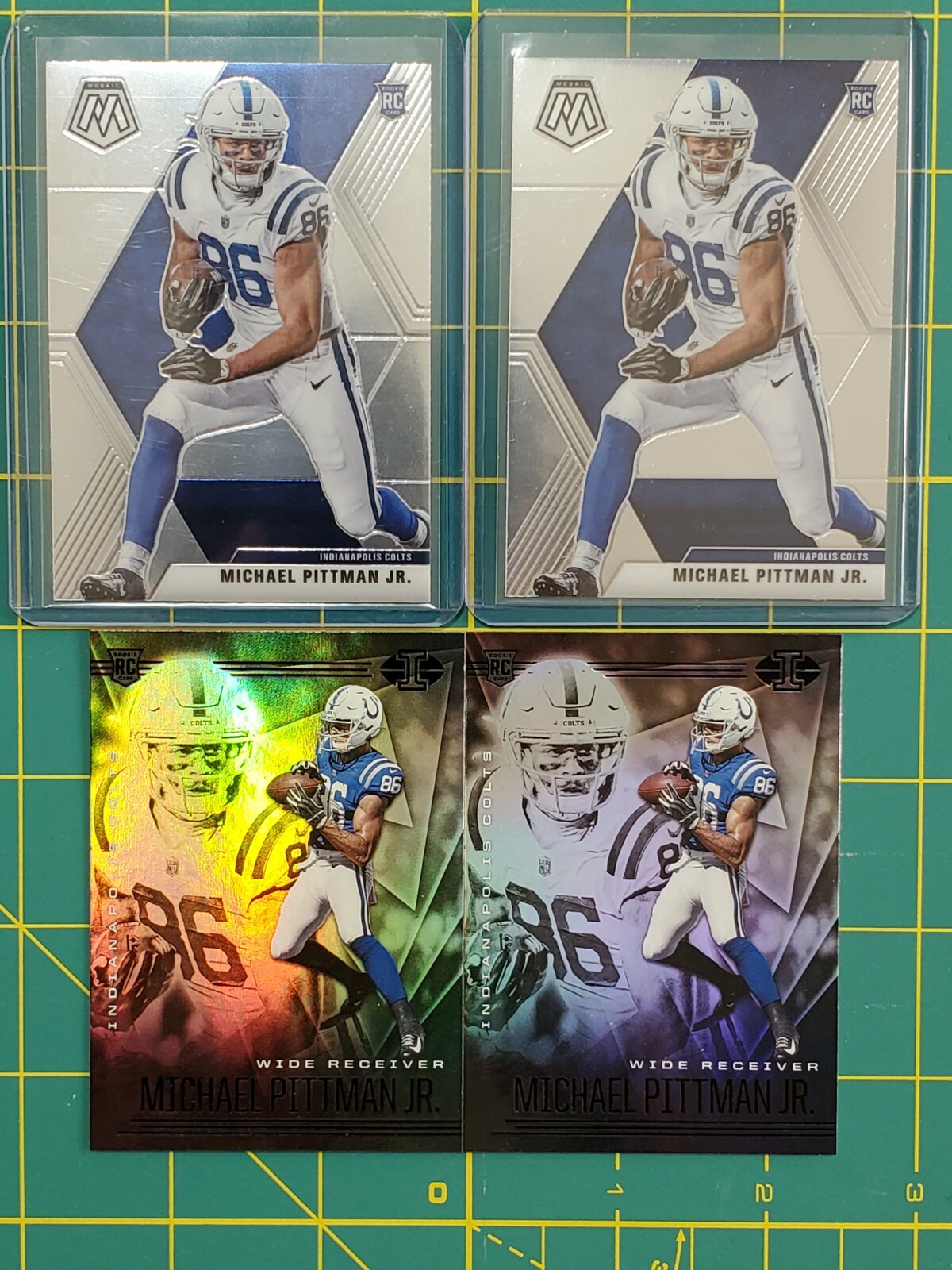 2020 Panini Mosaic Football Michael Pittman Jr No. 214 & 2020 Illisions No.23