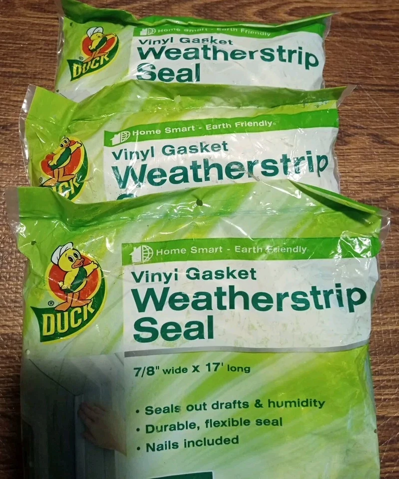 Duck Vinyl Gasket Weather Strip Seal 7/8" x 17' Long Set Of 3 - Image 2 of 4
