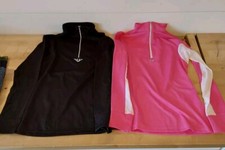 TUFF RIDER Ladies Ventilated Technical Long Sleeve Shirts Size Small Black&Pink