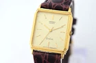 New Battery Vintage SEIKO Dolce 7731-5230 Gold Dial Square Quartz Men's Watch