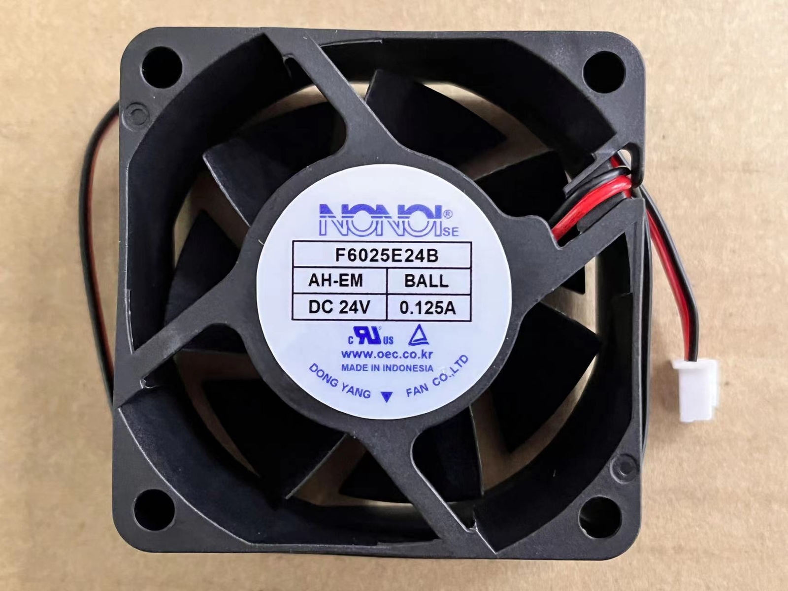 F6025X24B DC 24V Cooling Fan - 60x60x25mm 2-Wire Inverter Cooling Fan Replacement