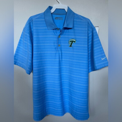 🔥NIKE GOLF STRIPED POLO SHIRT STYLE 256650-421 S8 NAY BLUE MEN'S