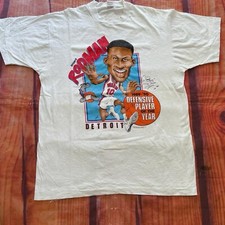 Vintage 1988-1989 Dennis Rodman T-Shirt Defensive Player Of The Year XL