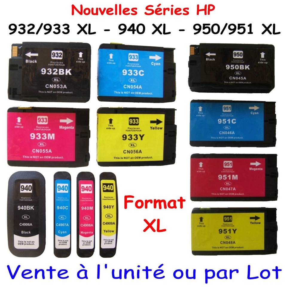 ENCRE4U Cartouches d'encre 932 / 933 XL compatibles HP : imprimante Office Jet 6600