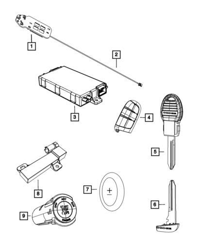 Receptor de entrada sin llave para Dodge Journey 2019-2020 (P/N 68436444AA)