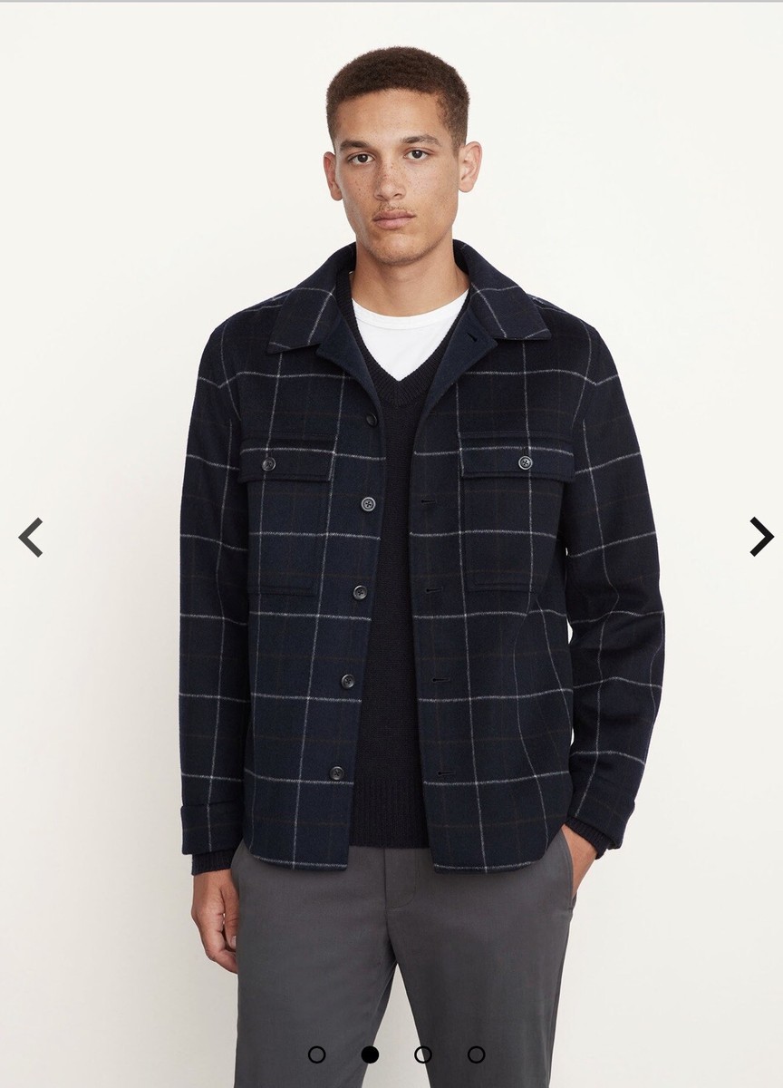 New Vince Splitable Wool Over Shirt Jacket Mens Size Large Retail