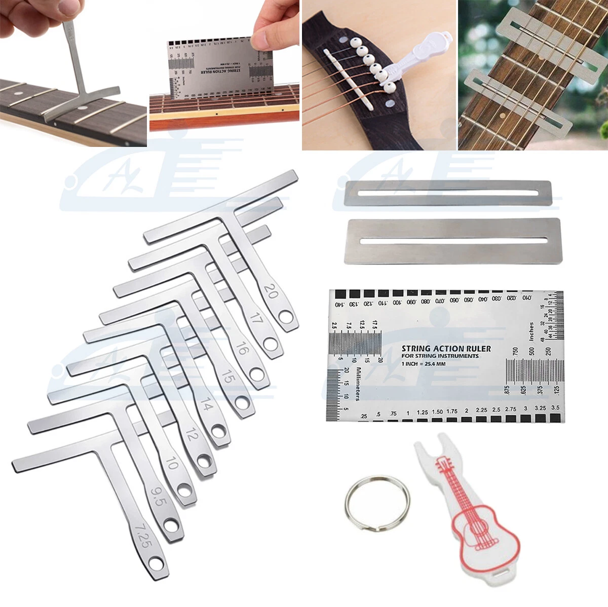 Fret Board Under string Radius Gauge Set