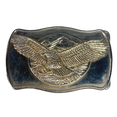 Antique United States US 24K Gold Plated Army Belt Buckle Eagle Brass‎ Antique United States 24k Gold Plated Eagle Us Army Belt  main image 3