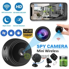 Black Mini Camara Oculta WiFi Inalambrica De Seguridad 1080P HD Para Hogar Carro