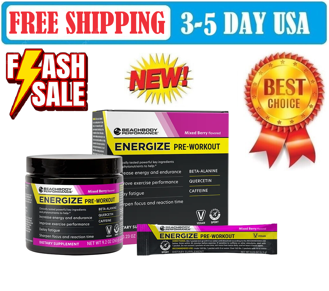 Beachbody Performance Energize PreWorkout Mixed Berry Exp 01/2025 NEW