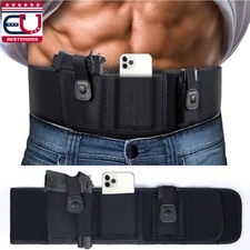 Tactical Belly Band Holster Concealed Hidden Belt Gun Carry Pistol Waist Pouch