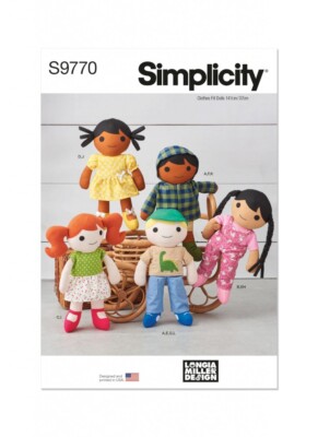 Simplicity Schnittmuster S9770 14 1/2'' Stoffpuppen und Kleidung von Longia Miller