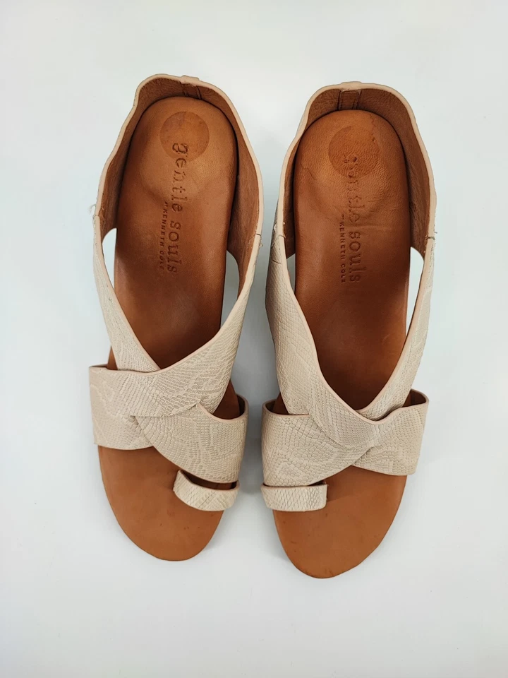 Sandalias de cuña Gentle Souls de Kenneth Cole Inna beige talla 10 EE. UU. Foto 4 de 4