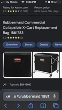 Rubbermaid vinyl cart bag