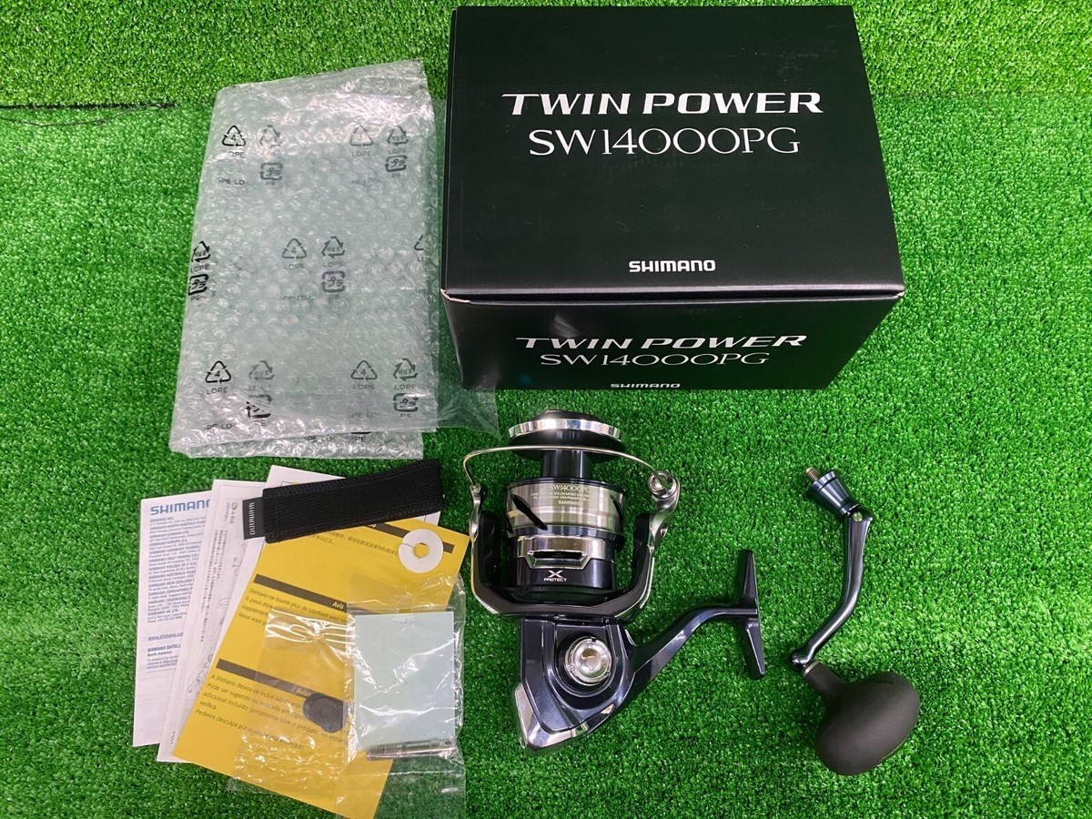 Shimano 21 Twin Power SW 14000PG Spinning Reel Used with Box