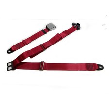 3 point Lap & Diagonal Seatbelt for Classic Car Set- RED (2 OFF)