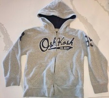 OSH KOSH B'GOSH 1895 ATHLETIC DEPT LIGHT GRAY FULL ZIP HOODIE SWEATER YOUTH 7