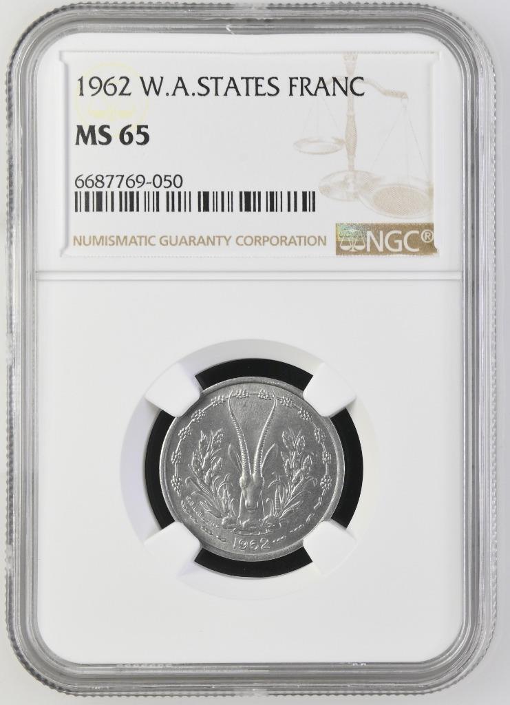 West African States 1 Franc 1962 NGC MS 65