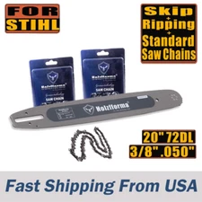 20" 3/8" .050" 72DL Guide Bar Skip Ripping Saw Chain For Stihl MS660 MS661 MS650