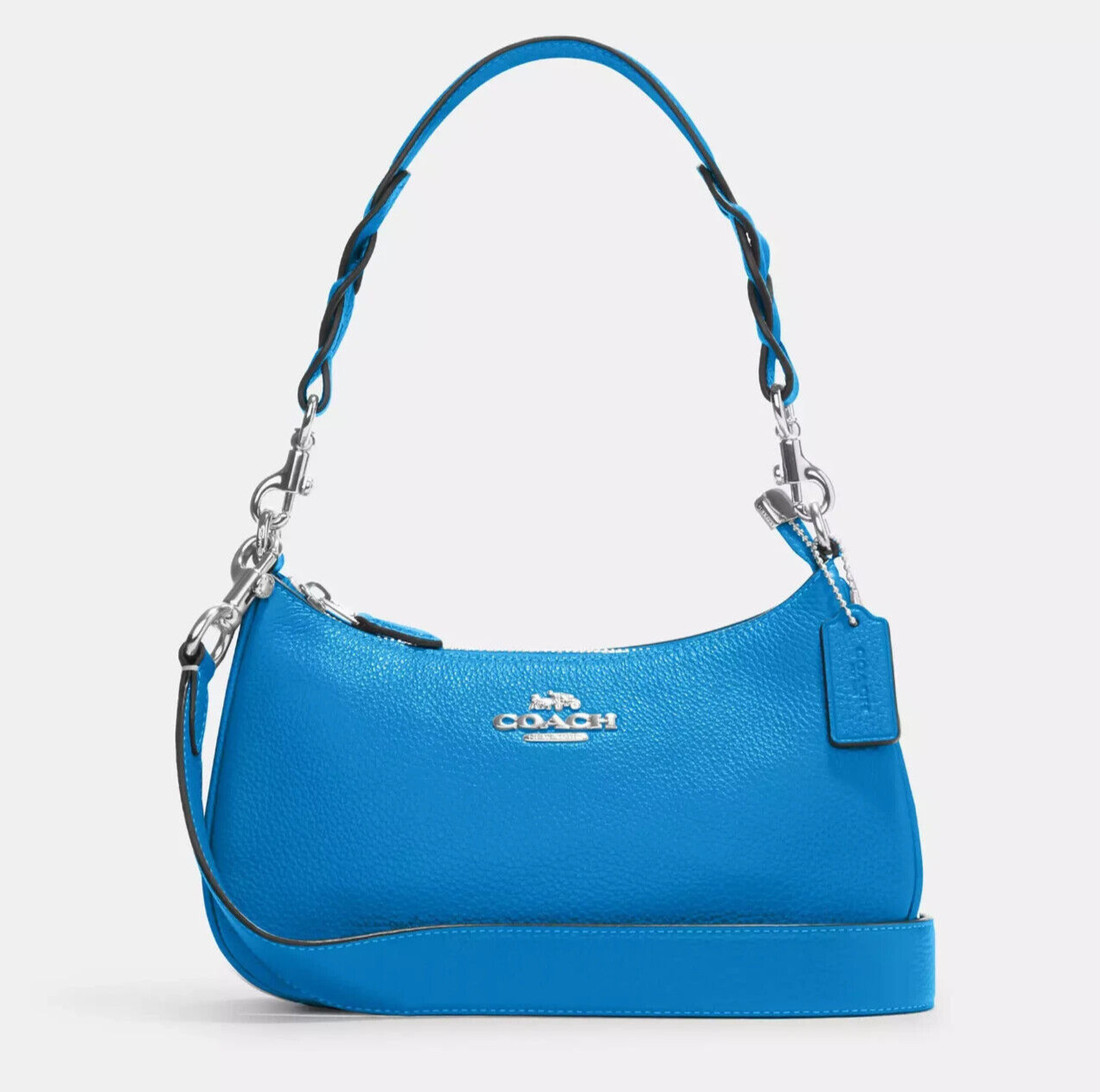 Coach Khaki/Racer Blue Teri Signature Canvas & Leather Shoulder Bag (CJ590) -NWT
