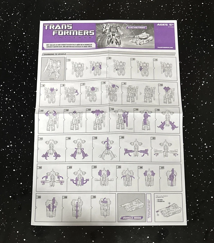 Hasbro Transformers Universe Galvatron / Cyclonus Decepticon Instruction Sheet - Image 2 of 2