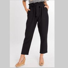 NWOT, A New Day Black High Waisted Paperbag Pants with Tie, Size XS