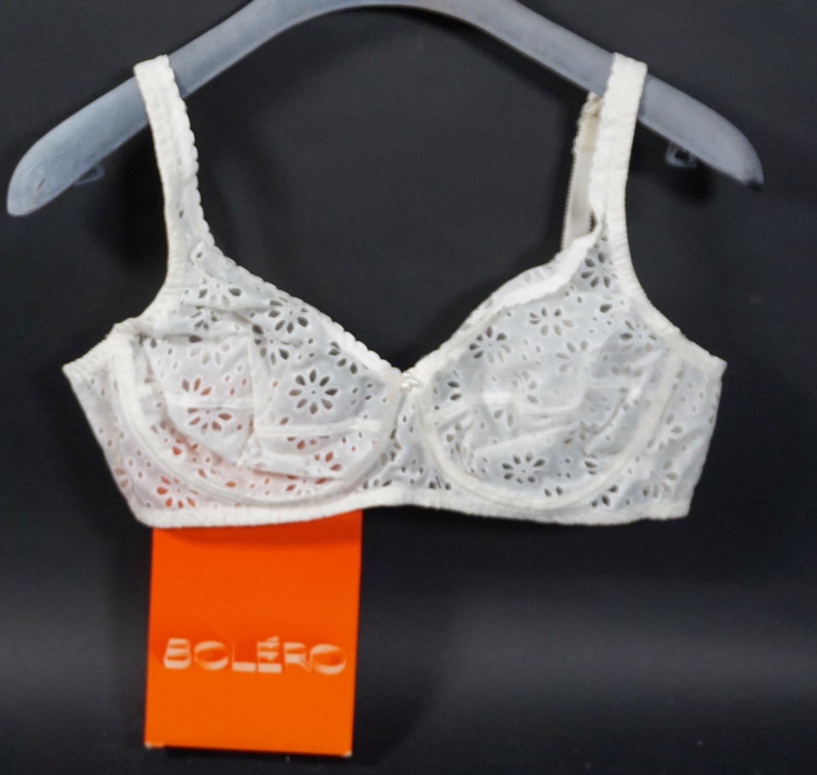 True Vintage Bolero Francia Mujer Sujetador Ropa Lencería Talla 90B Blanco Con