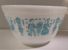 Vintage Pyrex 401 Amish Butterprint Turquoise White Mixing Bowl 1-1/2 (1.5) PT