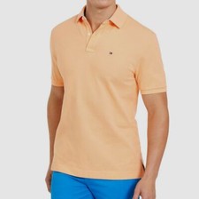  270 Tommy Hilfiger Men Classic-Fit Orange Short-Sleeve Polo Shirt XS REPAIRED 