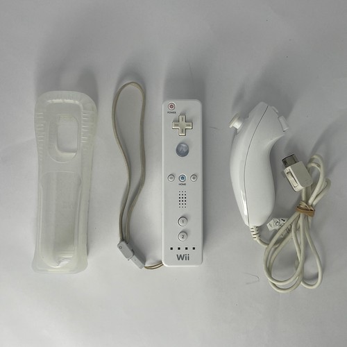 Nintendo Wii Telecomando Wii Mote Controller con Nunchuck OEM - Bianco RVL(M)-2 - Foto 2 di 11