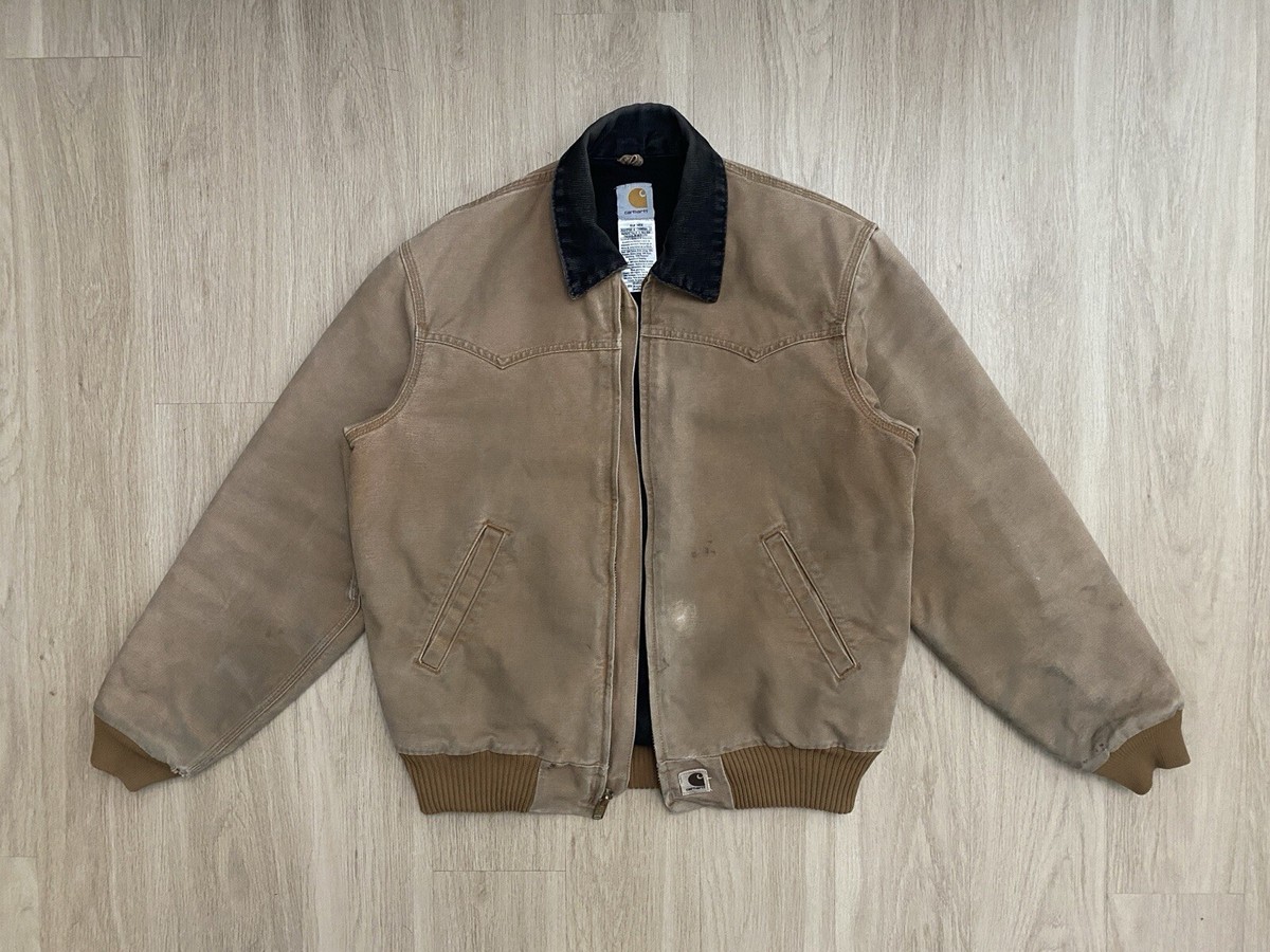 ジャケット・アウター Carharrt J14 Brown Santa Fe Jacket Good Vintage Carhartt Quilted Lined Canvas Jacket J14 BRN Santa