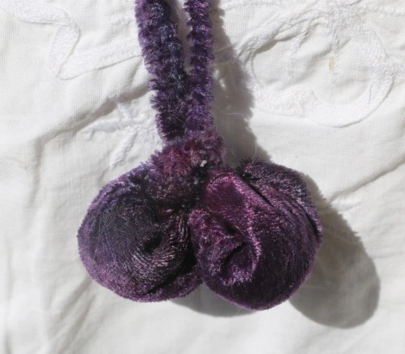 Retículo de veludo roxo feito à mão, bolsa de cordão - steampunk, regência, vitoriana - Imagem 4 de 4