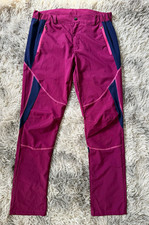 Damen Outdoor-Hose lang Pink/Blau mit Eins&auml;tzen & Rei&szlig;verschlusstaschen