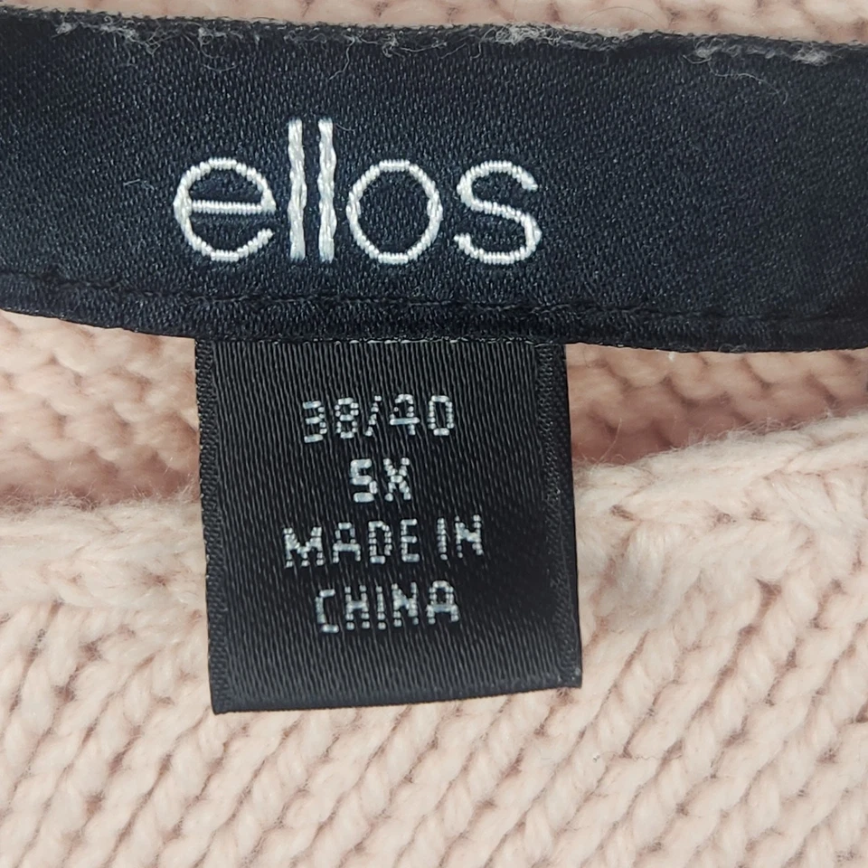 Suéter romántico para mujer Ellos Anthropologie 5X rosa tejido con cable liso usado en excelente estado Foto 3 de 4