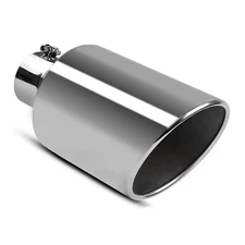 4 Exhaust Tip, Chrome-Plated Stainless Steel, Clamp-On for 4 Pipe