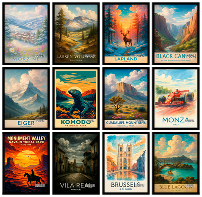 Metropolitan City Reise Poster | Moderne Skyline Wandkunstdruck | Zuhause & Büro