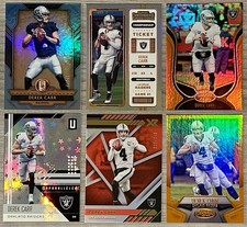 Lot of (6) Numbered Variation Derek Carr Cards Raiders