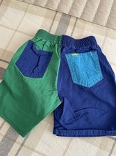 Vintage 90s Y2K Osh Kosh Elastic Waist Pull On Shorts Blue Color Block 4 4T