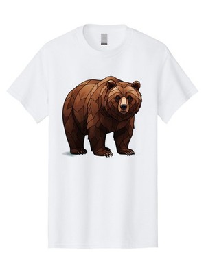 Low-Poly-Bear-7 Mens Graphic Tee, 100% Cotton, Casual Summer Wear