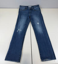 Vervet Womens Medium Wash Denim Distressed Mid Rise Jeans Size 28