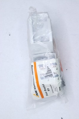 Peak Deck Railing Stair Bracket Kit White Aluminum 3'' H x 2'' W 36930