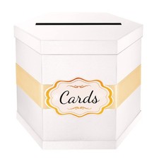 Elegant Card Box Holder 14x12x12 Inches Wedding Graduation Birthday White Box