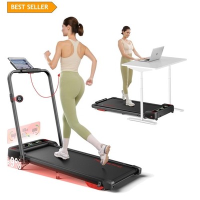 Silent Connection: 4-in-1 Treadmill with 5-Layer Shock Absorption & Safety Lock
