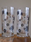 SET of 2 VINTAGE Federal Glass ATOMIC Snowflake 5-1/2 TALL Highball GLASSES
