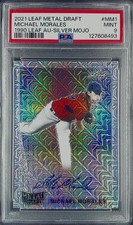 2021 Leaf Metal Draft 1990 Silver Mojo Michael Morales PSA 9 MINT Auto 8d2