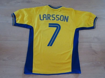 MAILLOT SUÈDE SWEDEN SVERIGE SVE VINTAGE HENRIK LARSSON N°7 SHIRT L - Photo 1/3